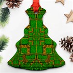 Golden Green And  Sunshine Pop Art Ornament (Christmas Tree)  Front