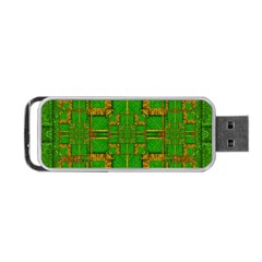 Golden Green And  Sunshine Pop Art Portable Usb Flash (two Sides) by pepitasart