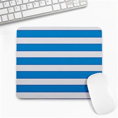 Blue And White Lines Large Mousepads by berwies