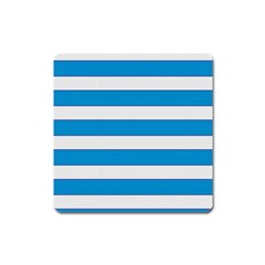 Blue And White Lines Square Magnet by berwies