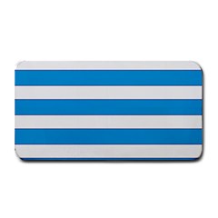 Blue And White Lines Medium Bar Mats by berwies