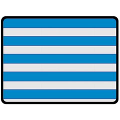 Blue And White Lines Fleece Blanket (large)  by berwies