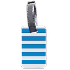 Blue And White Lines Luggage Tags (two Sides)