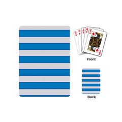 Blue And White Lines Playing Cards (mini)  by berwies