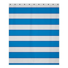 Blue And White Lines Shower Curtain 60  X 72  (medium)  by berwies