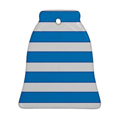 Blue And White Lines Ornament (bell)