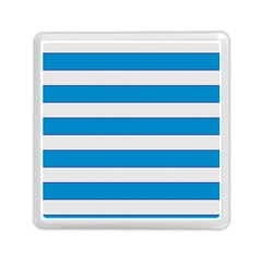 Blue And White Lines Memory Card Reader (square)  by berwies