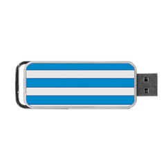 Blue And White Lines Portable Usb Flash (one Side) by berwies