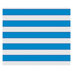 Blue And White Lines Double Sided Flano Blanket (small)  by berwies