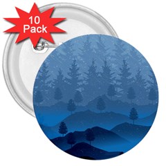 Blue Mountain 3  Buttons (10 pack) 