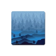 Blue Mountain Square Magnet