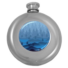 Blue Mountain Round Hip Flask (5 Oz) by berwies