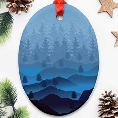 Blue Mountain Oval Ornament (Two Sides)