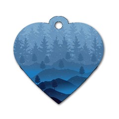 Blue Mountain Dog Tag Heart (One Side)