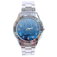 Blue Mountain Stainless Steel Analogue Watch by berwies