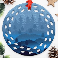 Blue Mountain Ornament (Round Filigree)