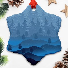 Blue Mountain Snowflake Ornament (Two Sides)