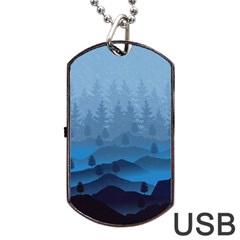 Blue Mountain Dog Tag Usb Flash (one Side) by berwies