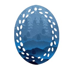 Blue Mountain Ornament (oval Filigree) by berwies