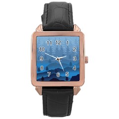 Blue Mountain Rose Gold Leather Watch 