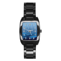 Blue Mountain Stainless Steel Barrel Watch