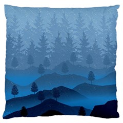 Blue Mountain Large Flano Cushion Case (One Side)