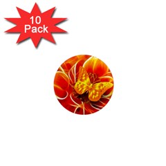 Arrangement Butterfly Aesthetics Orange Background 1  Mini Magnet (10 pack) 