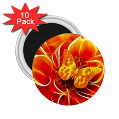 Arrangement Butterfly Aesthetics Orange Background 2.25  Magnets (10 pack) 