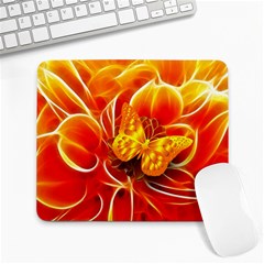 Arrangement Butterfly Aesthetics Orange Background Large Mousepads