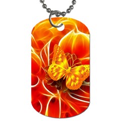 Arrangement Butterfly Aesthetics Orange Background Dog Tag (Two Sides)