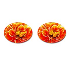 Arrangement Butterfly Aesthetics Orange Background Cufflinks (Oval)