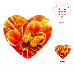 Arrangement Butterfly Aesthetics Orange Background Playing Cards (Heart) 