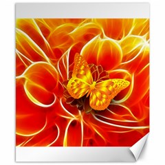 Arrangement Butterfly Aesthetics Orange Background Canvas 8  x 10 