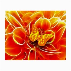 Arrangement Butterfly Aesthetics Orange Background Small Glasses Cloth (2-Side)