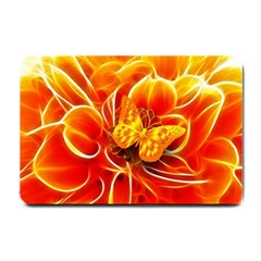 Arrangement Butterfly Aesthetics Orange Background Small Doormat 