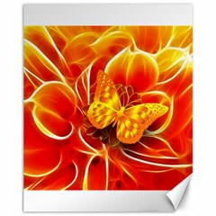 Arrangement Butterfly Aesthetics Orange Background Canvas 11  x 14  