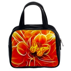 Arrangement Butterfly Aesthetics Orange Background Classic Handbags (2 Sides) by Celenk