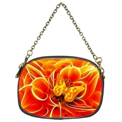 Arrangement Butterfly Aesthetics Orange Background Chain Purses (One Side) 