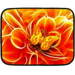 Arrangement Butterfly Aesthetics Orange Background Double Sided Fleece Blanket (Mini) 