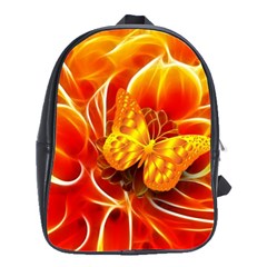 Arrangement Butterfly Aesthetics Orange Background School Bag (Large)