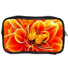 Arrangement Butterfly Aesthetics Orange Background Toiletries Bags