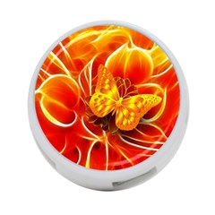 Arrangement Butterfly Aesthetics Orange Background 4-Port USB Hub (Two Sides) 