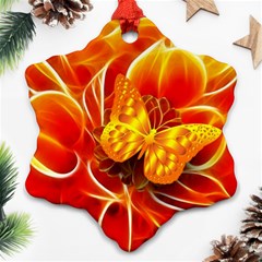 Arrangement Butterfly Aesthetics Orange Background Ornament (Snowflake)