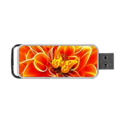 Arrangement Butterfly Aesthetics Orange Background Portable USB Flash (One Side)