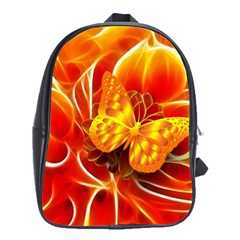 Arrangement Butterfly Aesthetics Orange Background School Bag (XL)