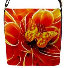 Arrangement Butterfly Aesthetics Orange Background Flap Messenger Bag (S)