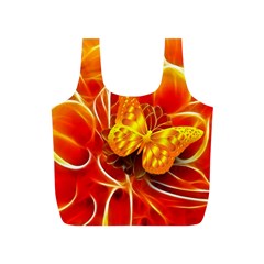 Arrangement Butterfly Aesthetics Orange Background Full Print Recycle Bags (S) 