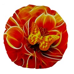 Arrangement Butterfly Aesthetics Orange Background Large 18  Premium Flano Round Cushions