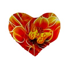 Arrangement Butterfly Aesthetics Orange Background Standard 16  Premium Flano Heart Shape Cushions