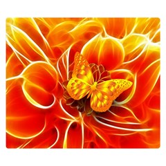 Arrangement Butterfly Aesthetics Orange Background Double Sided Flano Blanket (small)  by Celenk